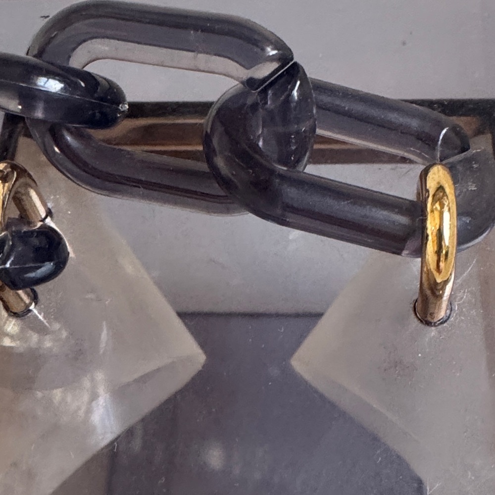 Transparent Box Clutch with Gold Accent - Picture 6 of 14